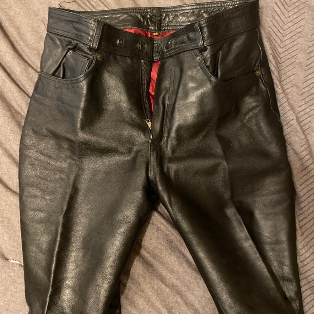 Leather Biker Pants